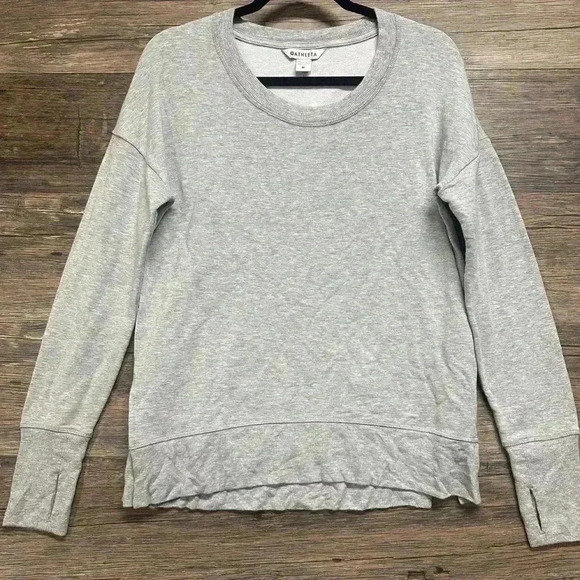 Athleta Gray Long Sleeve Top - Picture 1 of 3